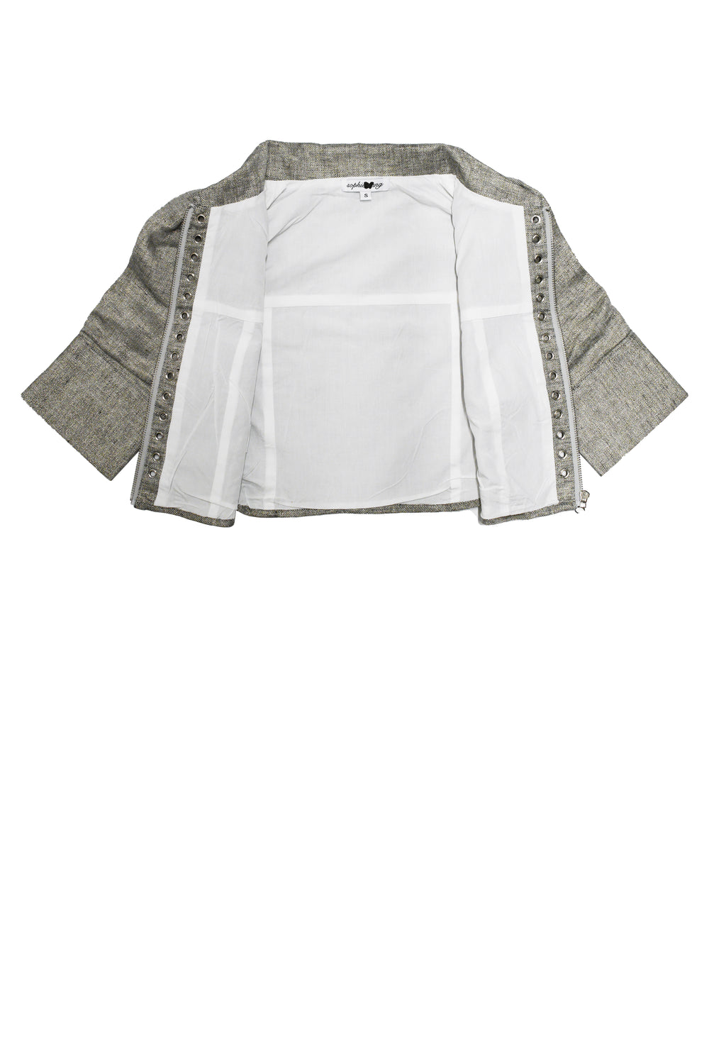 Sophie Wang Puff Sleeve Zip Up / Grey | distal phalanx