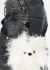 Furry Teddy Keychain