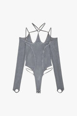 Halter Leotard / Retro Blue