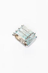 Alan Crocetti Crystallised Armour Ring / Baby Blue | distal phalanx