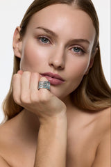 Alan Crocetti Crystallised Armour Ring / Baby Blue | distal phalanx
