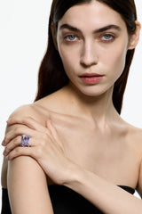 Alan Crocetti Crystallised Armour Ring / Lavender | distal phalanx