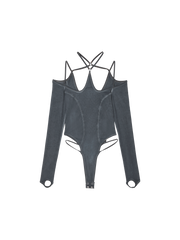 Halter Leotard / Retro Blue