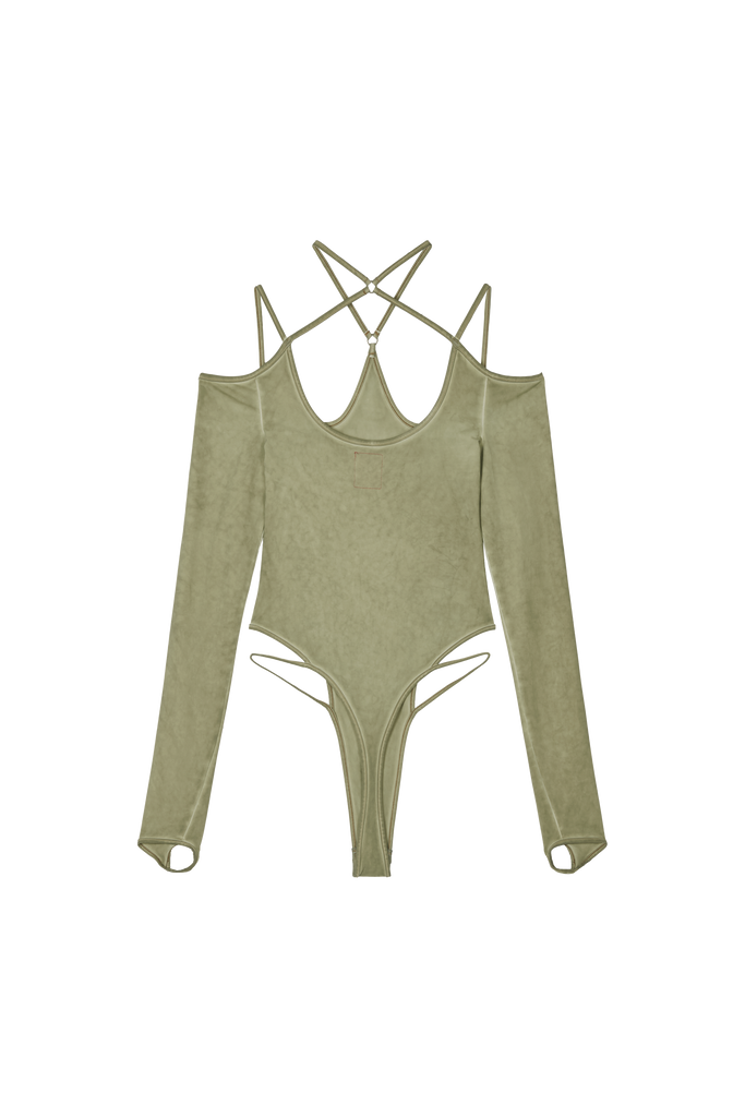 Halter Leotard / Washed Olive