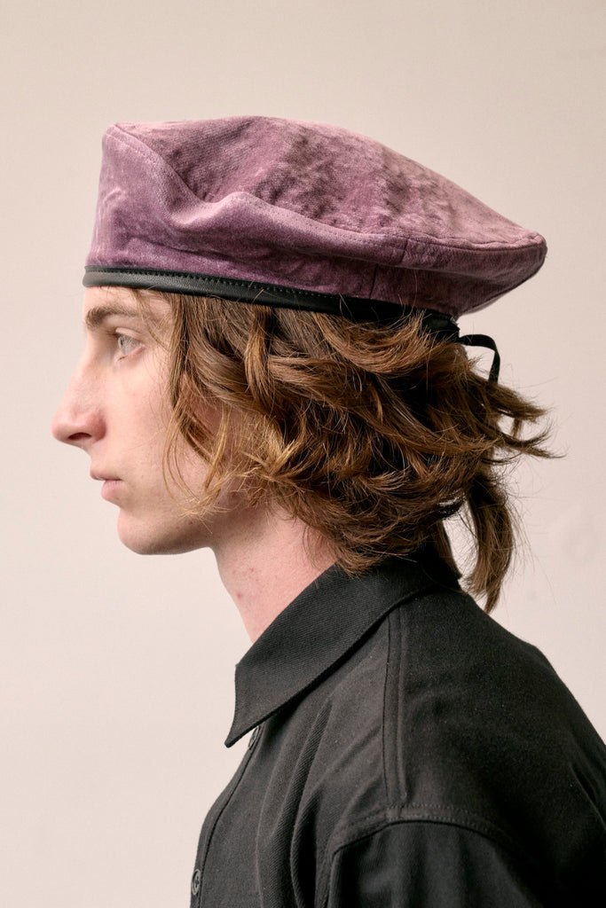 Lavender Velvet Beret