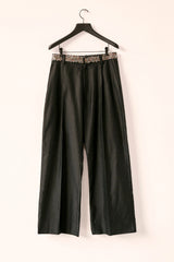 Studded Waistband Black Trouser