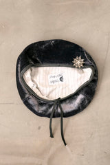 Sun Wash Navy Velvet Beret