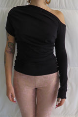 Falling Drape Top / Black or Navy