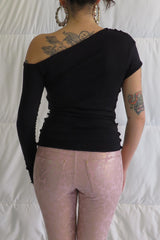 Falling Drape Top / Black or Navy