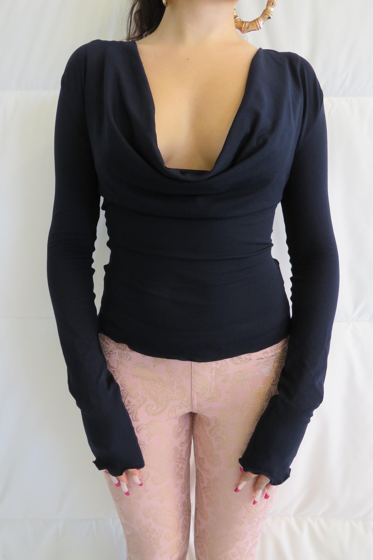 BYBL BY BETTINA LIANO Deep Cowl Top / Black or Navy | distal phalanx