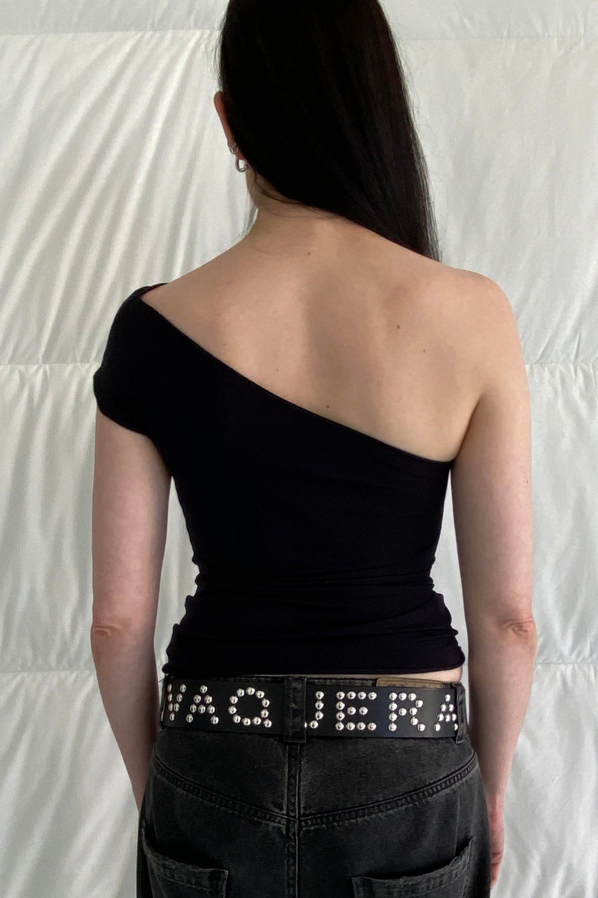 BYBL BY BETTINA LIANO One Shoulder Drape Top / Black or Navy | distal phalanx