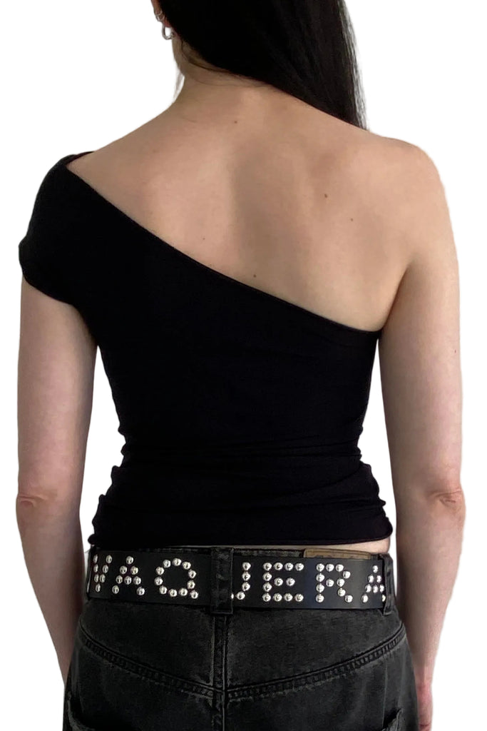 One Shoulder Drape Top / Black or Navy