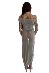 Bubble Drape Dress / Smoke