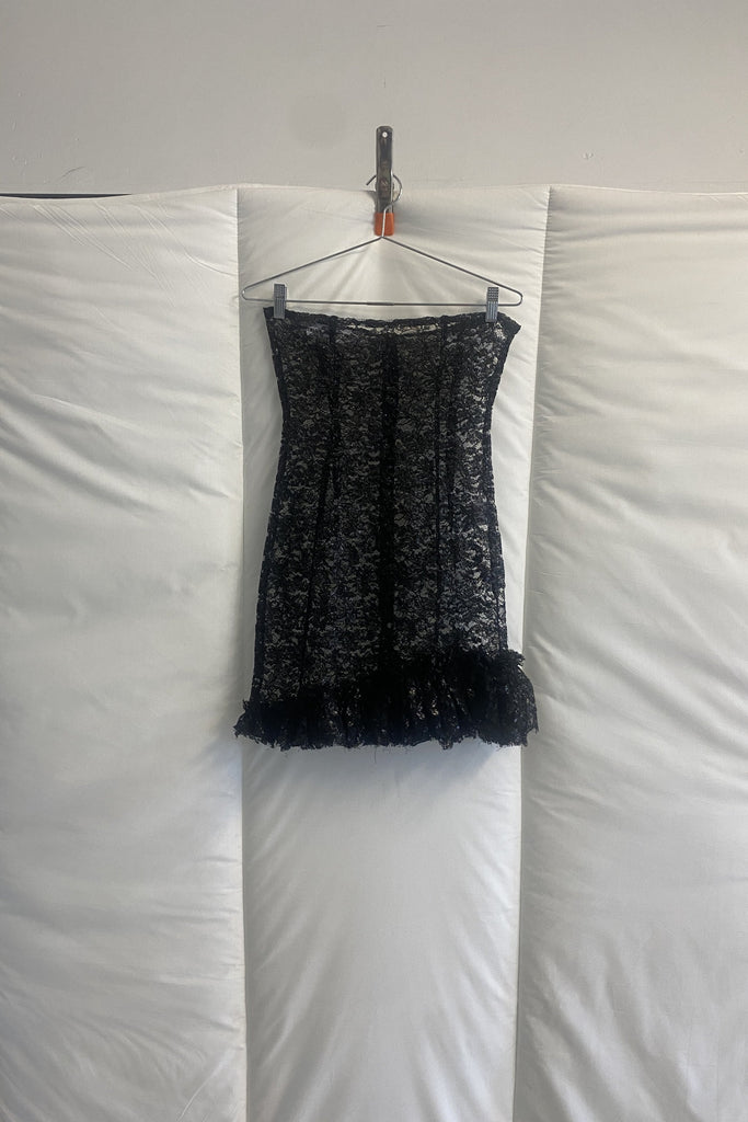 Frilly Tube Dress / Black