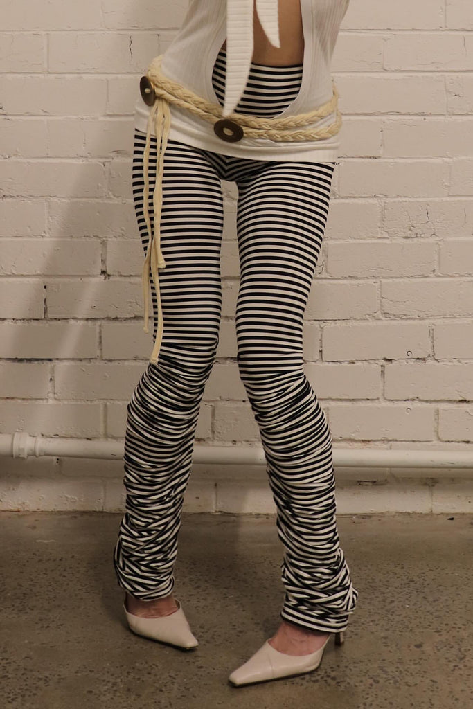 Gathered Leggings / New Stripe