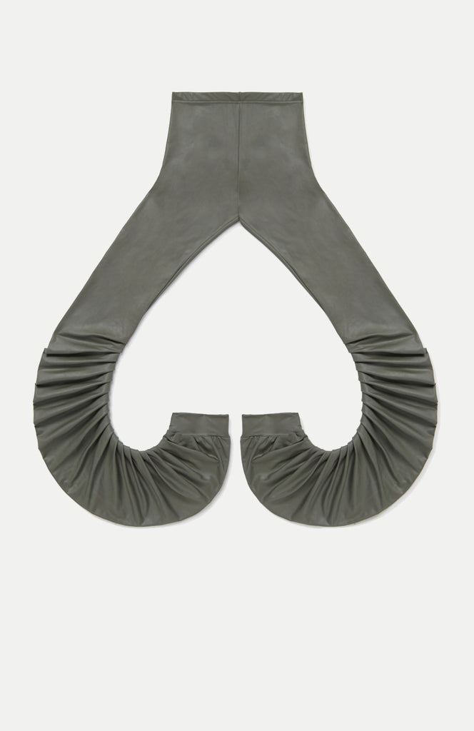 Wet Look Gathered Leggings / Iron