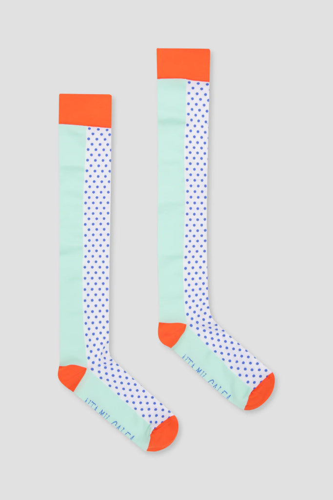 Blue Micro Dot Knee High Socks [LAST ONE]
