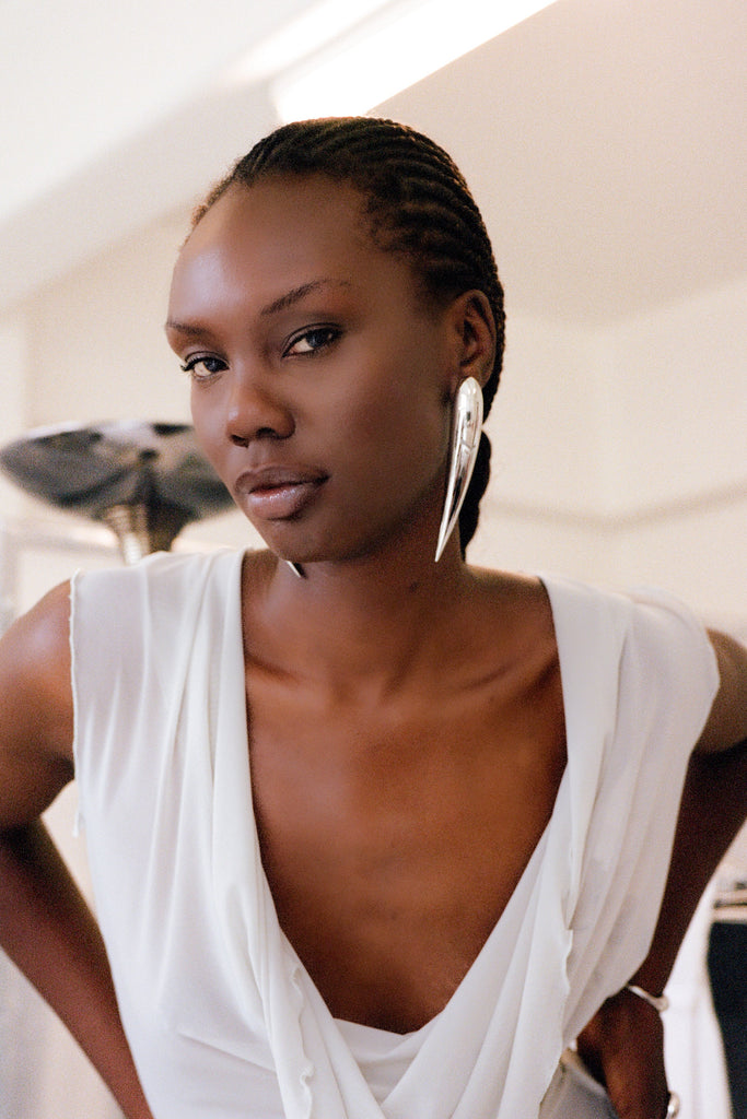 Nail Earrings / Silver