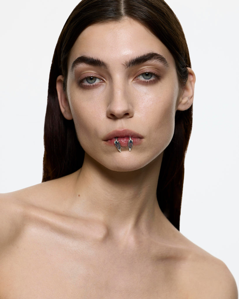Sharp Viper Ear Mouth Cuff Aqua