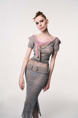 Sophie Wang Corset Maxi Skirt / Grey or Black | distal phalanx