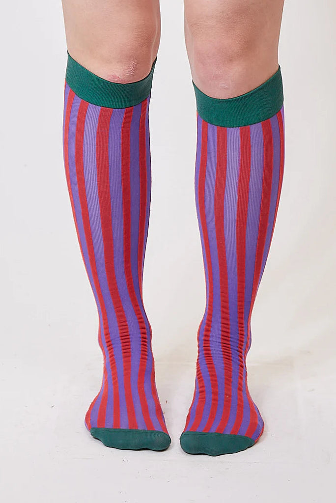 Red Stripe Knee High Socks