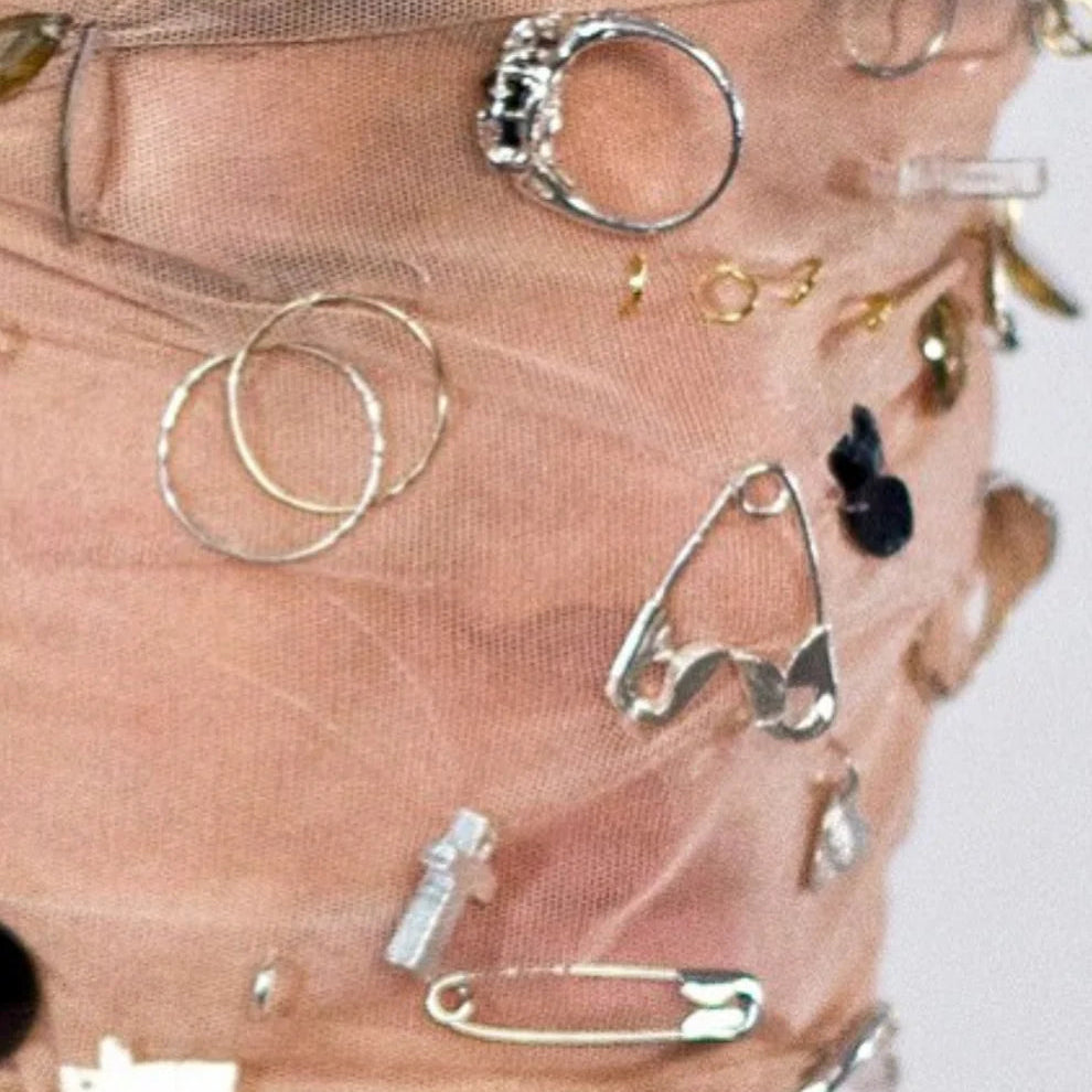 Safety Pin Heart Necklace