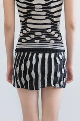 Ripple Skirt / Black or Cream