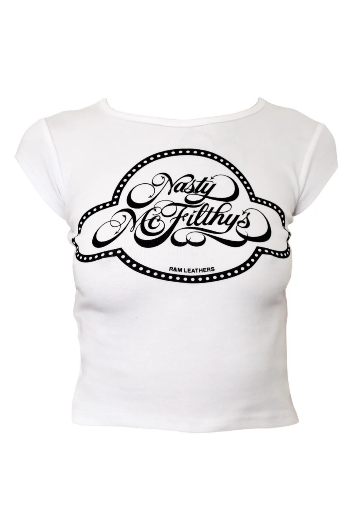 R & M LEATHERS Nasty McFilthy's Baby Tee / White | distal phalanx