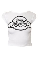 R & M LEATHERS Nasty McFilthy's Baby Tee / White | distal phalanx