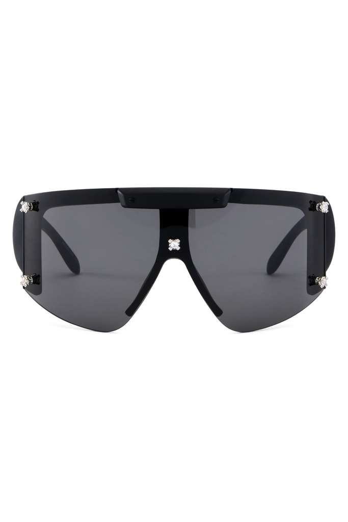 Gem Stud Knotted Sunglasses / Black