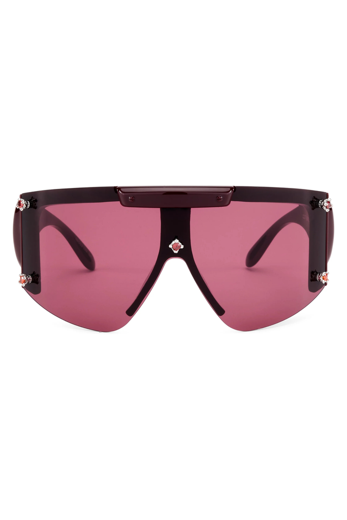 Gem Stud Knotted Sunglasses / Burgundy [LAST ONE]
