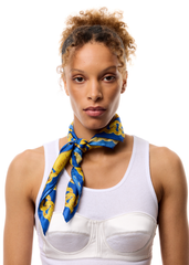 Vaquera Chain Print Silk Scarf / Blue or Red | distal phalanx