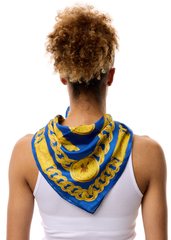 Vaquera Chain Print Silk Scarf / Blue or Red | distal phalanx