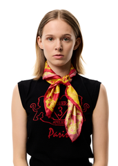 Vaquera Chain Print Silk Scarf / Blue or Red | distal phalanx