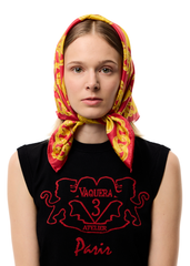 Vaquera Chain Print Silk Scarf / Blue or Red | distal phalanx