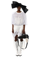 Shoulder Pad Tall Tee / White [LAST ONE]
