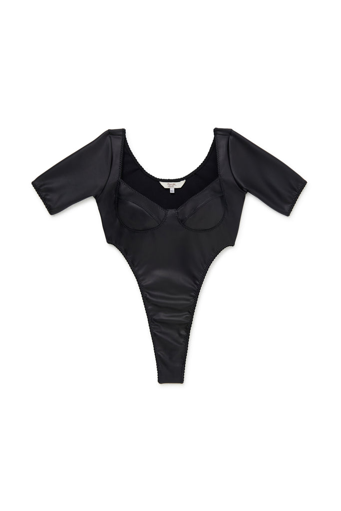 Wet Look Geotard / Black