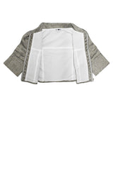 Puff Sleeve Zip Up / Grey