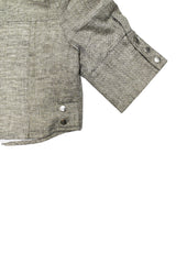 Puff Sleeve Zip Up / Grey