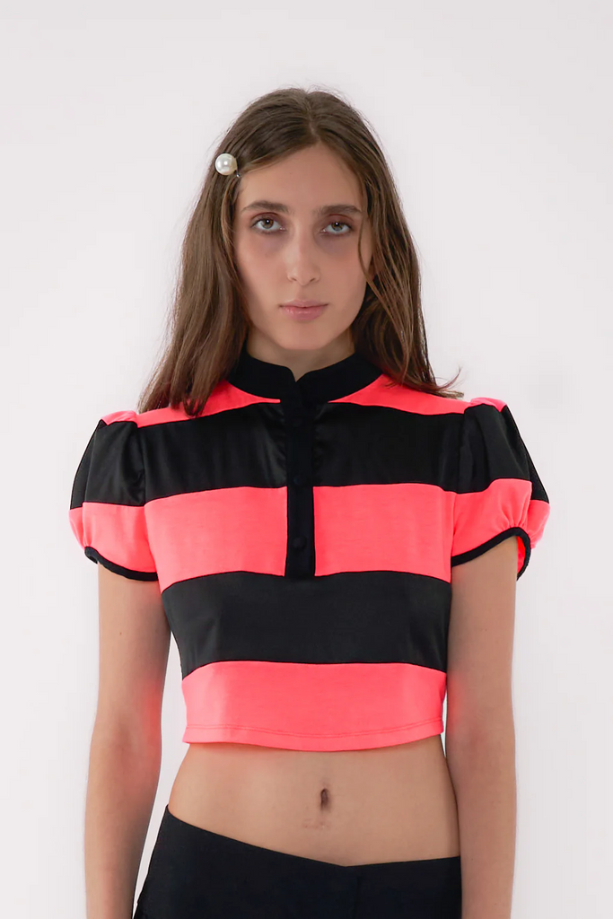 Margaret Polo Top / Flo Pink