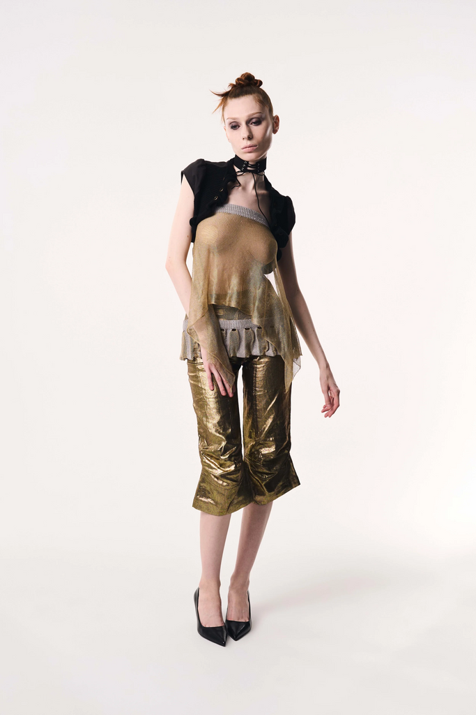 Capris Trousers / Gold Linen [LAST ONE]