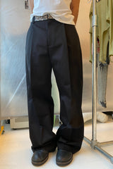 Studded Waistband Black Trouser