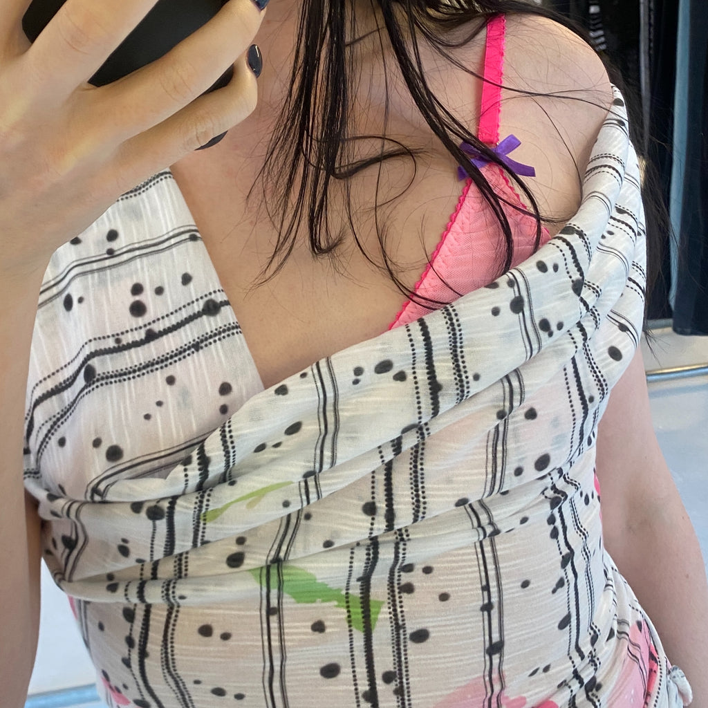 Printed Cowl Neck Top