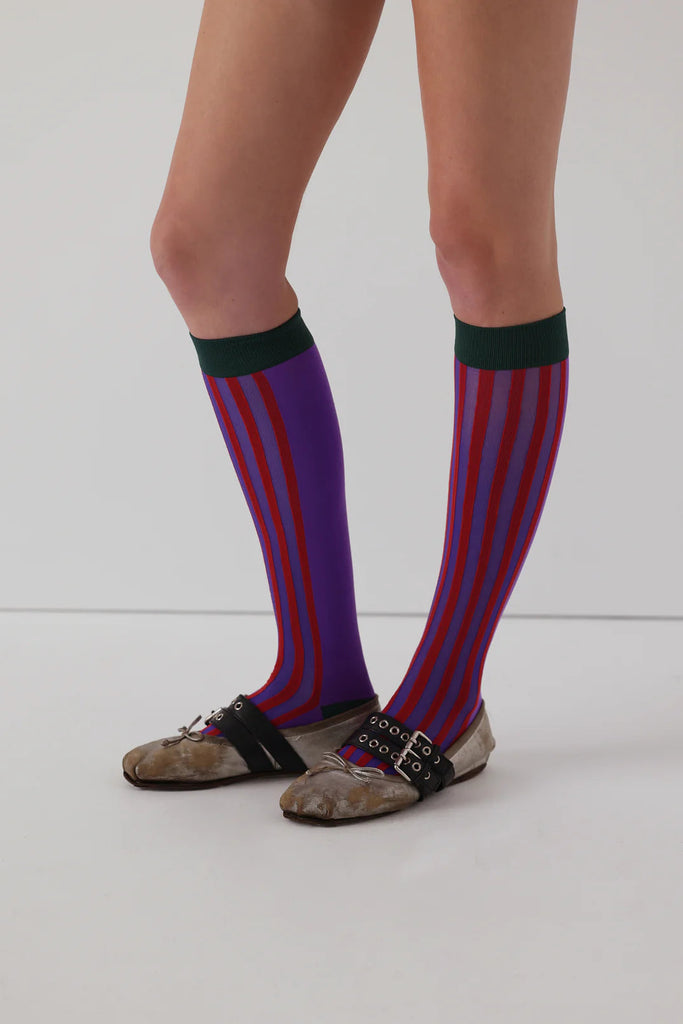 Red Stripe Knee High Socks