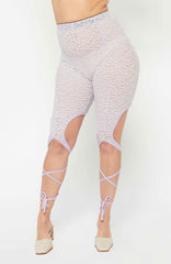 Lace Spiral Leggings / Lilac