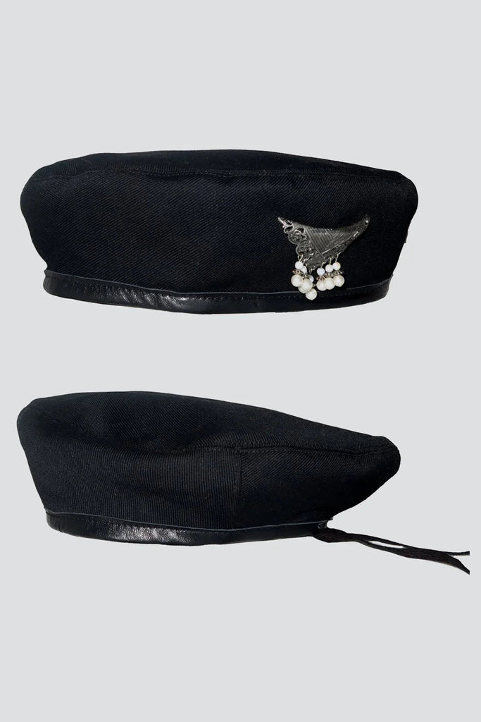 Black Gabardine Beret