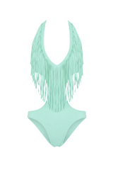 Fringe Bodysuit in Ice