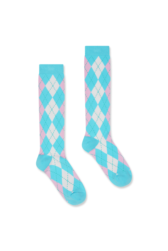 Argyle Socks / Blue & Pink