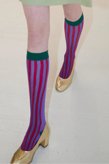 Red Stripe Knee High Socks