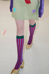 Red Stripe Knee High Socks